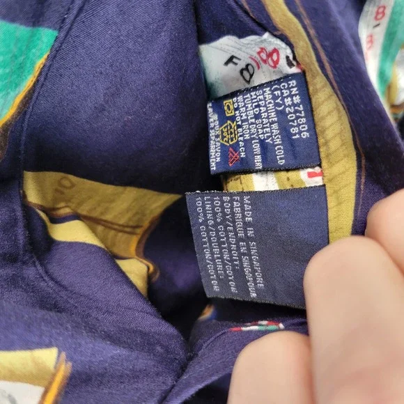 VTG Tommy Hilfiger Reversible Nautical Sailboat Bomber Jacket Red Navy Mens M - Picture 5 of 13